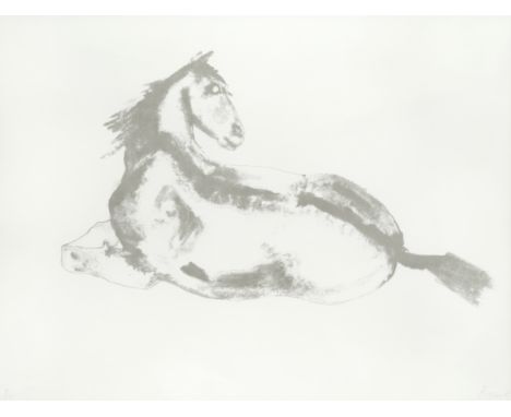 Dame Elisabeth Frink R.A. (British, 1930-1993)Lying Down Horse (Wiseman 57) Lithograph printed in brown, 1972, on T.H. Saunde