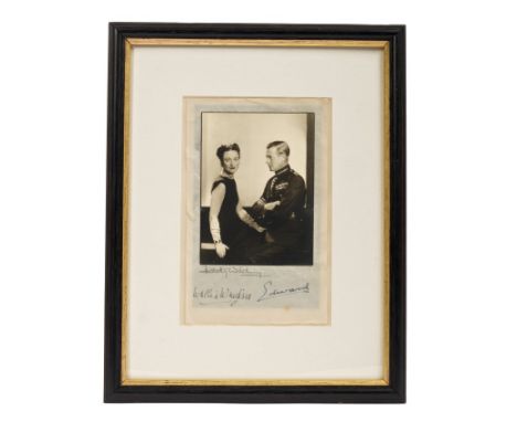 HRH The Duke and Duchess of Windsor - signed 1940s Dorothy Wilding portrait photograph of The Royal Couple - The Duke in unif