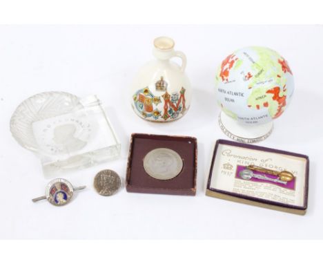 The aborted Coronation of HM King Edward VIII, May 12th 1937 - commemorative Melba bone china globe with red painted British 