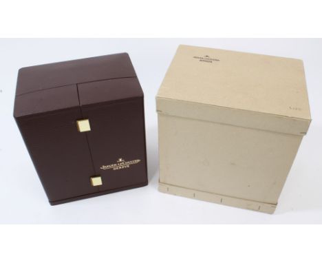 Jaeger-LeCoultre Atmos clock box, 23.8cm high x 20.5cm wide, in original packaging CONDITION REPORT General overall condition
