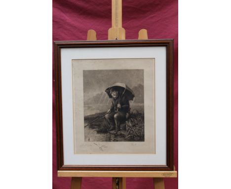 Frank Paton (1855 - 1909), signed etching - The Fisherman, also signed by Albert W. Holden, published 1884, another etching b