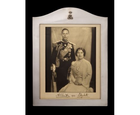 TRH The Duke and Duchess of York (later TM King George VI and Queen Elizabeth) - rare silver framed presentation signed portr