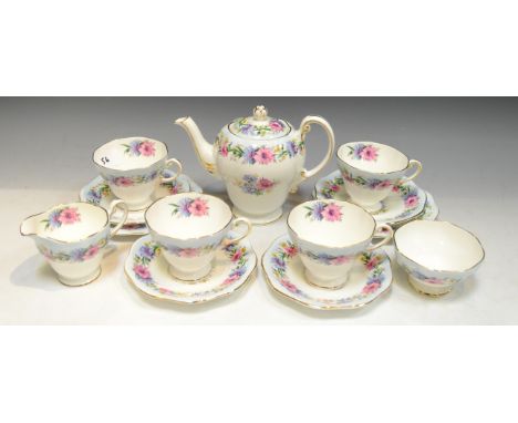 A Foley Cornflower pattern part tea service
