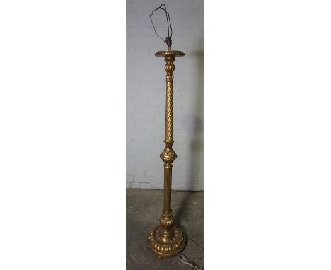 Antique Giltwood Floor Lamp, Fitted for Electricity, 148cm high