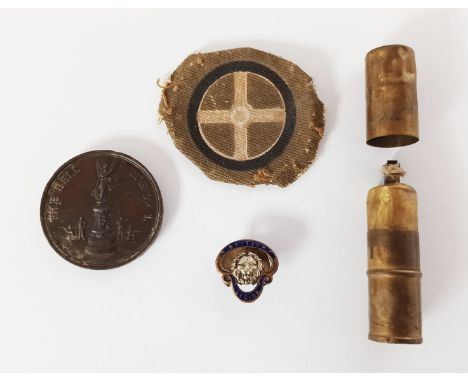 A PARK UL BRASS LIGHTER, PATCH, BADGE &amp; BELL MEDAL