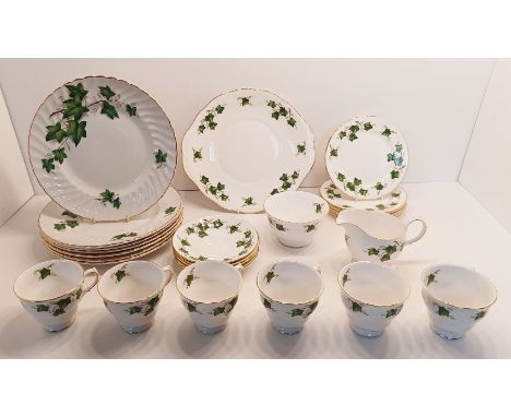COLCLOUGH IVY LEAF - 27 PIECES INC PLATES, CUPS, SAUCERS &amp; JUG