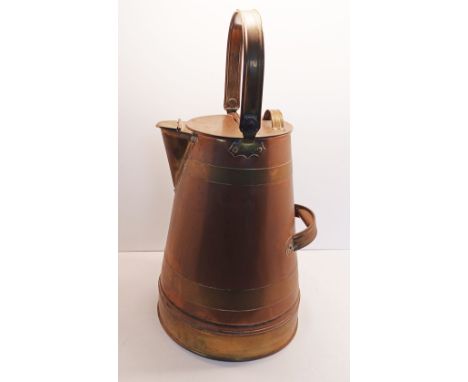 A COPPER &amp; BRASS WATER PITCHER 15.5" TALL + HANDLE