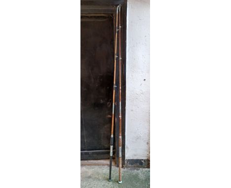 2 VINTAGE SPLIT CANE BOAT FISHING RODS