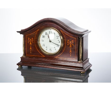 WALKER & HALL INLAID MAHOGANY MANTEL CLOCK
unsigned French movement with platform escapement, 26cm across, 18cm high
