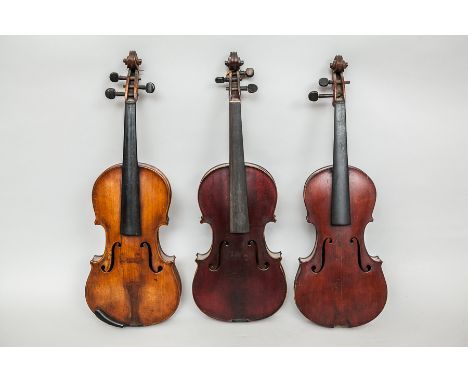 ANTONIUS STRADIVARIUS VIOLIN COPY
with two-piece 14" curled back, the label reading 'Antonius Stradiuarius Cremoner, Faciebat