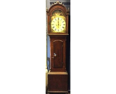 J SROMIER, GLASGOW VICTORIAN MAHOGANY LONGCASE CLOCK
with 14'' painted enamel dial, the trunk with convex door, 220cm high
