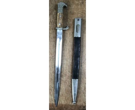 German Urban Police Dress Dagger with scabbard missing hilt badge marked ‘Carl Eickhorn, Solingen’ & ‘K.W.2’ to cross guard a