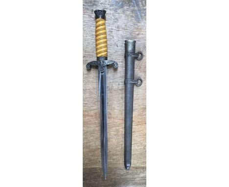 German Army Officers dress dagger and scabbard, blade not engraved, makes mark ‘Original Eickhorn, Solingen’.