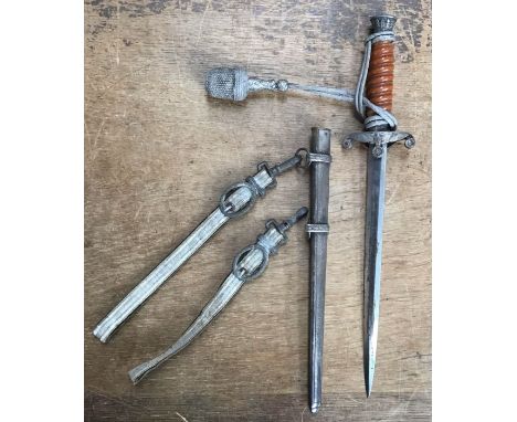 German Army Dress Dagger with hangers and portepeed,&nbsp;marked ‘H. Kolping, Solingen’ blade length 26cm overall length 38cm