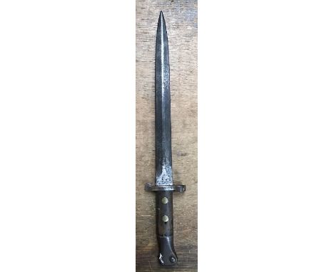British 1888 Pattern Bayonet for early Lee-Metford or Lee-Enfield rifles by Wilkinson of London double edged 12” blade overal