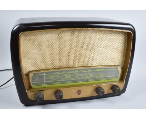 A Vintage Philips Bakelite Cased Radio, 40cm wide 