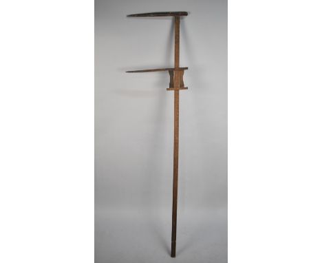 A Large Vintage Wooden Measuring Caliper by JH Adams, 185cms Long 