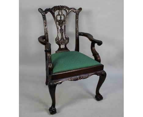 A Reproduction Chippendale Style Armchair 