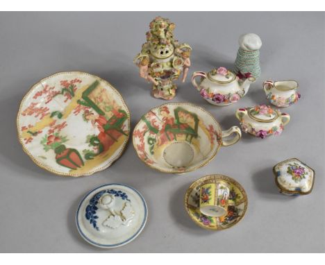 A Collection of Various 19th Century and Contemporary Porcelain to comprise Moore Brothers Cabinet Cup and Saucer with Chinoi