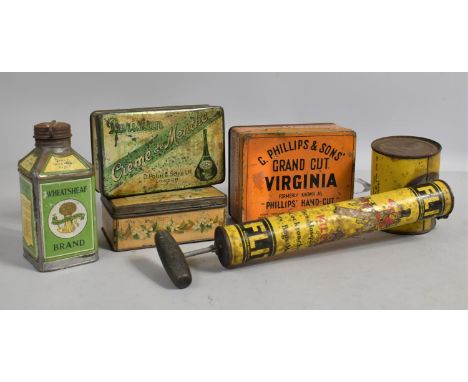 A Collection of Various Vintage Tins to comprise Half Imperial Pint of C.W.F High Class Varnish, Wheatsheaf  Household Specia