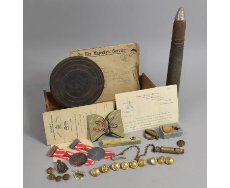 A Collection of Various Militaria to Comprise Shell, Buttons  N.A.A.S.I. Menu together with Other Vintage Items to include Me