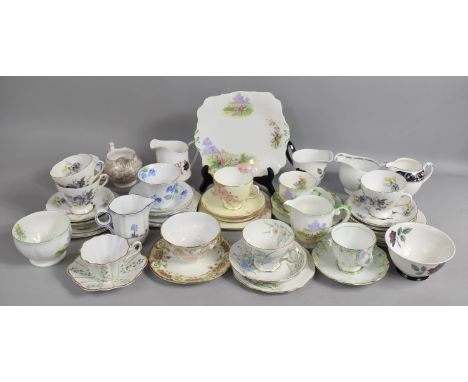 A Collection of Various Teacups and Saucers to comprise Examples by Colclough, Bell China, Old Royal Bone China Etc 