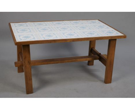 A Late 20th Century Tile Top Coffee Table, 58cm Wide 