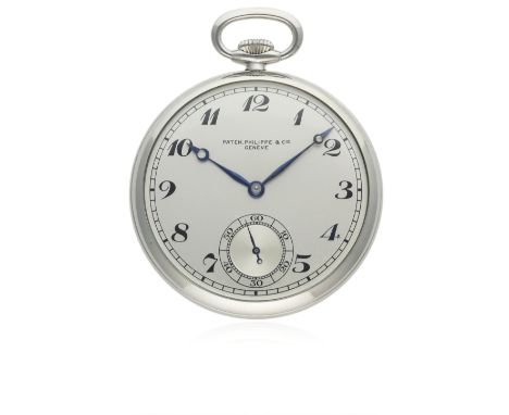 A RARE GENTLEMAN'S STAINLESS STEEL PATEK PHILIPPE &amp; CIE POCKET WATCH CIRCA 1930s, REF. 620731
D: Silver dial with Breguet