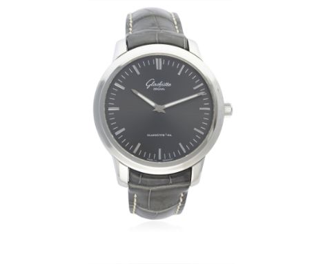 A GENTLEMAN'S STAINLESS STEEL GLASHUTTE ORIGINAL SENATOR&nbsp;AUTOMATIC WRIST WATCH CIRCA 2008, REF. 100-08-04-02-04 WITH BOX