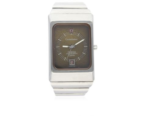 A RARE GENTLEMAN'S STAINLESS STEEL OMEGA MEGAQUARTZ 2400 CONSTELLATION BRACELET WATCH CIRCA 1974, REF. 196.0013 / 396.0806
D: