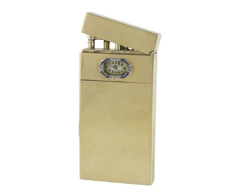 A FINE &amp; RARE 9CT SOLID GOLD DUNHILL COMPENDIUM COMPACT CIGARETTE CASE &amp; LIGHTER CIRCA 1927, SIGNED BANDO 
D: Silver 