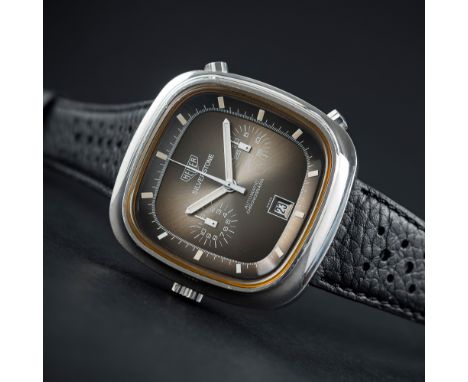 A RARE GENTLEMAN'S STAINLESS STEEL HEUER SILVERSTONE AUTOMATIC CHRONOGRAPH WRIST WATCH CIRCA 1975, REF. 110.313F
D: Fume sunb