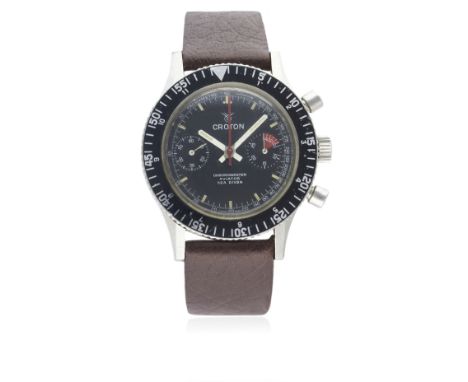 A GENTLEMAN&rsquo;S STAINLESS STEEL CROTON CHRONOMASTER AVIATOR SEA DIVER CHRONOGRAPH WRIST WATCH CIRCA 1970, REF. 903.006&nb