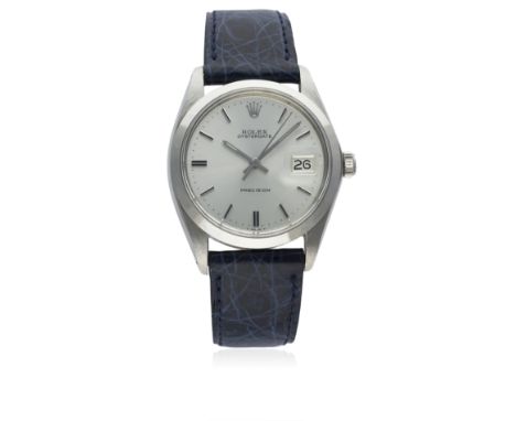 A GENTLEMAN'S STAINLESS STEEL ROLEX OYSTERDATE PRECISION WRIST WATCH CIRCA 1971, REF. 6694 D: Silver sunburst dial with silve