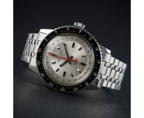A RARE GENTLEMAN'S STAINLESS STEEL FAVRE LEUBA BIVOUAC ALTIMETER BAROMETER BRACELET WATCH CIRCA 1960s, REF. 53203
D: Silver d