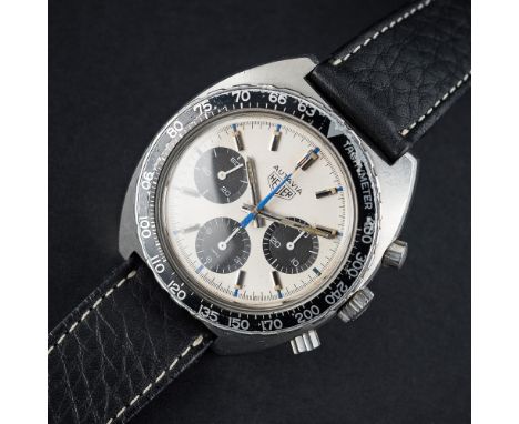 A VERY RARE GENTLEMAN'S STAINLESS STEEL HEUER AUTAVIA CHRONOGRAPH WRIST WATCH CIRCA 1970s, REF. 73663&nbsp;"JO SIFFERT COLOUR