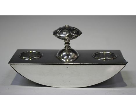 A 20th century Maltese .800 silver blotter with pierced foliate handle and inset with two coins, length 14.7cm.Buyer’s Premiu