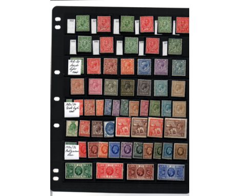  KG5 1911-36 basic coll mixed unmntd/lmm plus 1913 ½d m/c used, 1911-12 Downey Head, 1912-24 Simple cypher, 1924-34 Block cyp