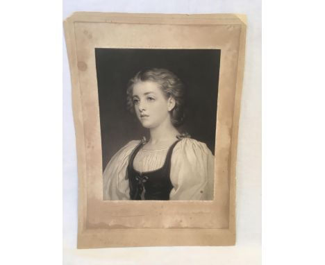 SIR FREDERICK LEIGHTON PRA, 1830-1896: HEAD AND SHOULDERS PORTRAIT OF A YOUNG WOMAN, MEZZOTINT ENGRAVED BY SAMUEL COUSINS, PE