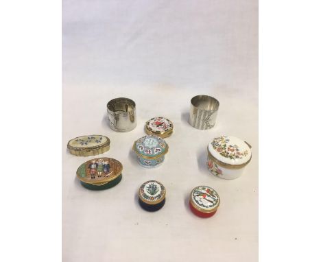 ENAMEL BOXES &amp; 2 NAPKIN RINGS