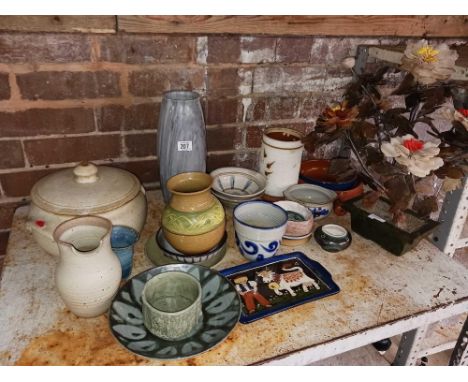SHELF OF MISC STUDIO POTTERY