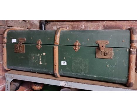 GREEN WOOD BOUND TRAVEL TRUNK