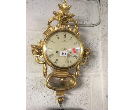 JUNGHANS HANDS DECORATIVE GILT WALL CLOCK