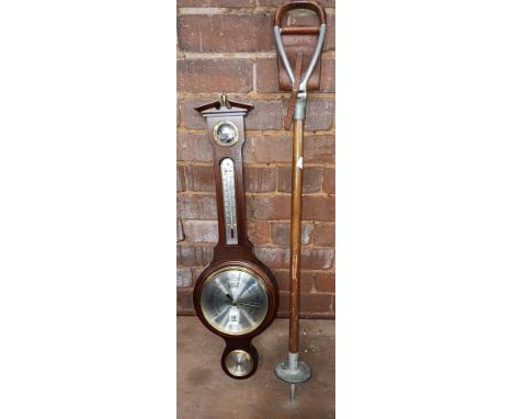 MODERN ANEROID BAROMETER &amp; A SHOOTING STICK