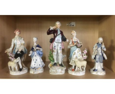 SHELF OF CHINA FIGURINES