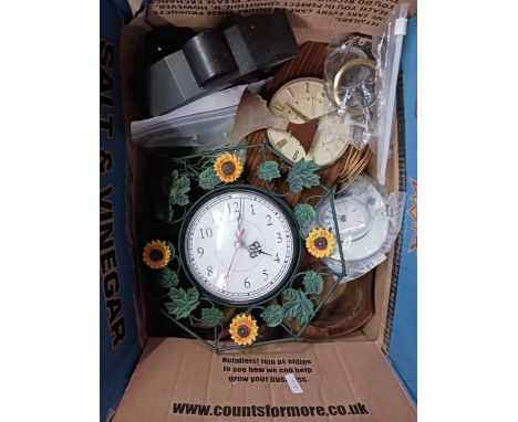 CARTON WITH MISC CLOCK CASES &amp; PARTS