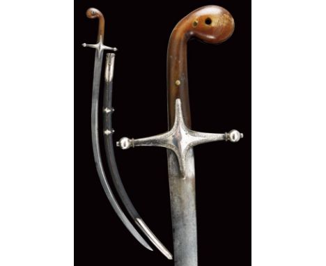 dating: 19th Century provenance: Ottoman Empire, Curved, single-edged blade, probably made of damask, with groove at the back