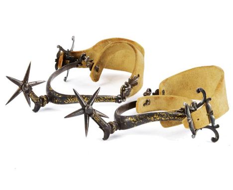 dating: 17th Century provenance: North Italy, Elegant, iron shape with curved heel bands, provided with buckle and leaf-shape
