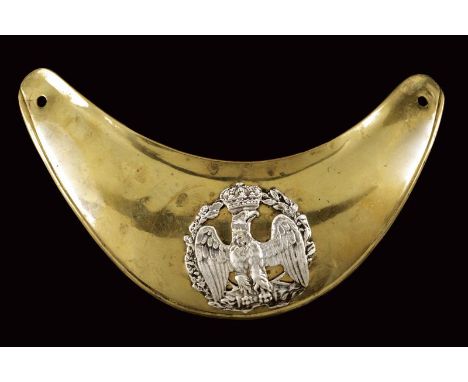 dating: First Empire provenance: France, Brass plaque shaped as a crescent moon, a silver decoration shaped as a crowned eagl