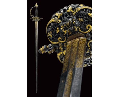 dating: about 1620 provenance: Germany, Straight, double-edged blade of hexagonal section, widened at the base, with a short 